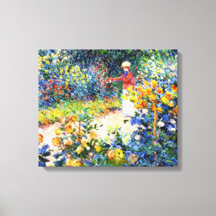 庭のクロード・モネの女性の絵画 キャンバスプリント