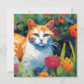 庭のグリーティングカードに登場する猫 カード (正面)