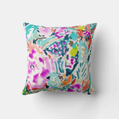 庭のグレービーのカラフルな水彩画の花柄 クッション (裏面)