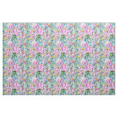 庭のグレービーのカラフルな花の水彩画のプリント ファブリック (ヤード)