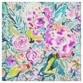 庭のグレービーのカラフルな花の水彩画のプリント ファブリック (見本)