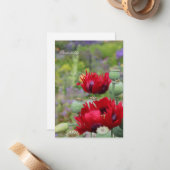 庭のケシの赤 ノートカード (正面/裏面インサイチュ)