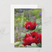 庭のケシの赤 ノートカード (正面/裏面)