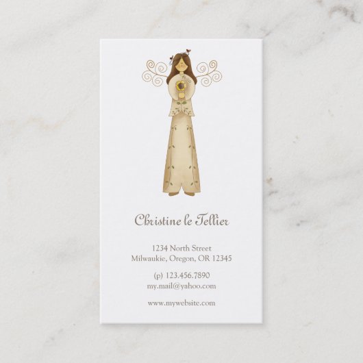 庭のコレクション · 花との天使 名刺 (正面)