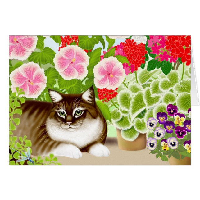庭のジャングルのトラネコ (正面横)
