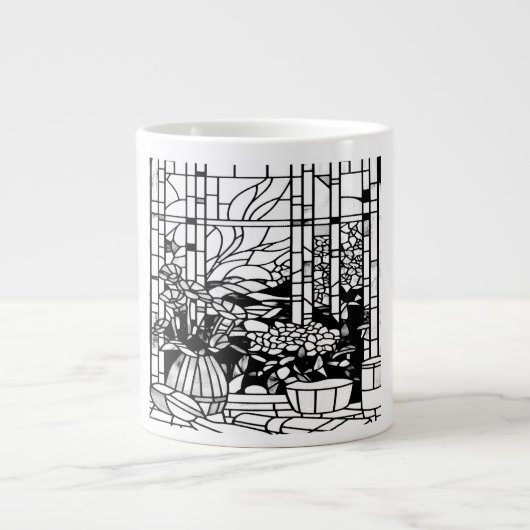 庭のステンドグラス ジャンボコーヒーマグカップ (正面)