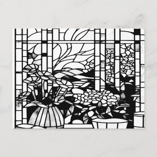 庭のステンドグラス ポストカード (正面)