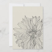 庭のダリアの花。彫刻された背景。 招待状 (裏面)