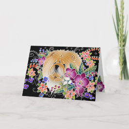 庭のダンスの食事-黒い背景カード カード