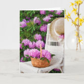 庭のツツツジの花束 カード (黄色い花)