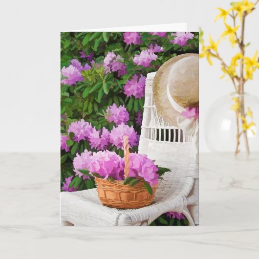 庭のツツツジの花束 カード (黄色い花)