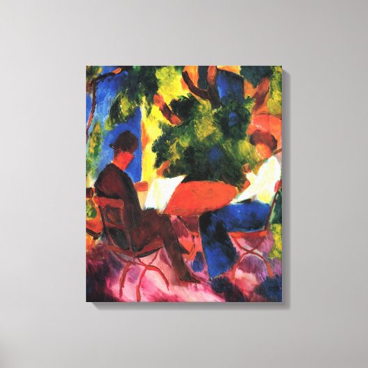 『庭のテーブルに座るカップル』（にわのテーブルに座るカップル、独：Paar am Gartentis キャンバスプリント (正面)