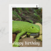 庭のトカゲ ハッピーバースデー ポストカード (正面/裏面)