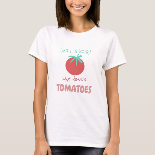 庭のトマト大好き女子 Tシャツ (正面)