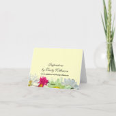 庭のノートカード – 子犬の花 カード (裏面)