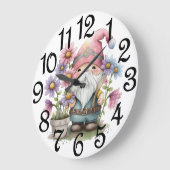 庭のノーム ラージ壁時計 (傾斜)