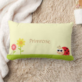 庭のハートの点を持つかわいいベビーのてんとう虫 ランバークッション (ブランケット)