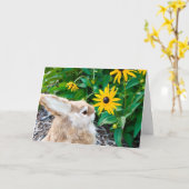 庭のバニー カード (黄色い花)