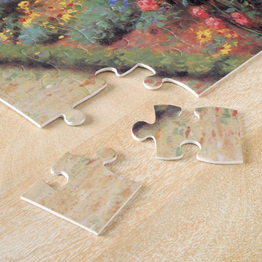 庭のパズルの女性 ジグソーパズル (側面)