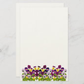 庭のパンジー及びビオラの文房具 便箋 (正面/裏面)