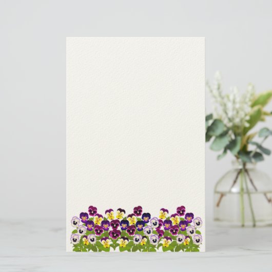 庭のパンジー及びビオラの文房具 便箋 (スタンド正面)