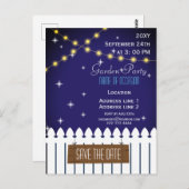 庭のパーティの招待状はがき ポストカード (正面/裏面)