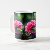 庭のピンクの牡丹の花–33333 コーヒーマグカップ (正面左)
