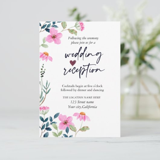 庭のピンクの花の歓迎 招待状 (スタンド正面)