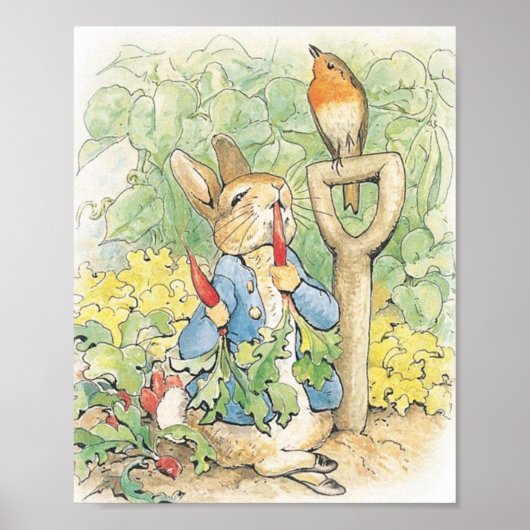 庭のピーター・ラビット – Beatrix Potter ポスター (正面)