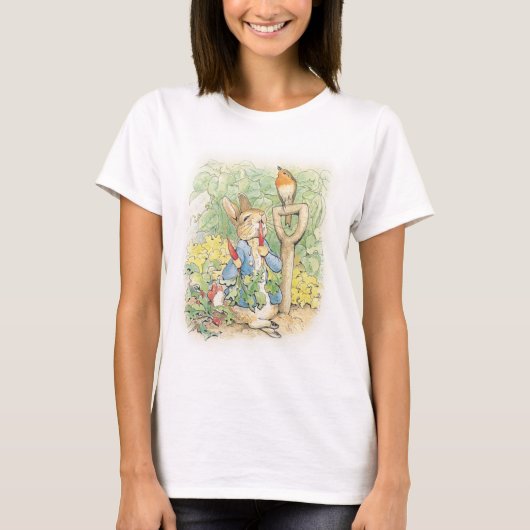 庭のピーター・ラビット – Beatrix Potter Tシャツ (正面)