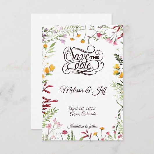 庭のフローラの保存日付 セーブザデート (正面/裏面)