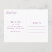 庭のフローラ予算の結婚式の日付を保存 案内ポストカード (裏面)