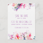 庭のフローラ予算の結婚式の日付を保存 案内ポストカード (正面)