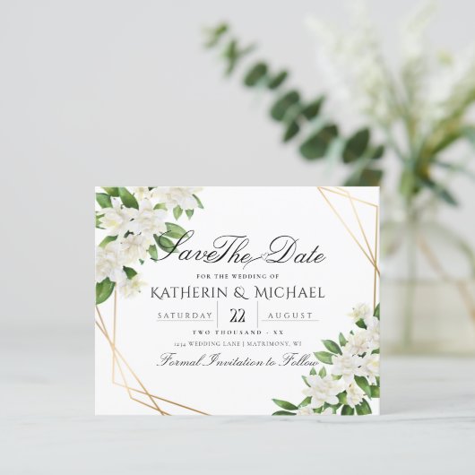 庭のフローラ緑の結婚式の日付を保存 (スタンド正面)