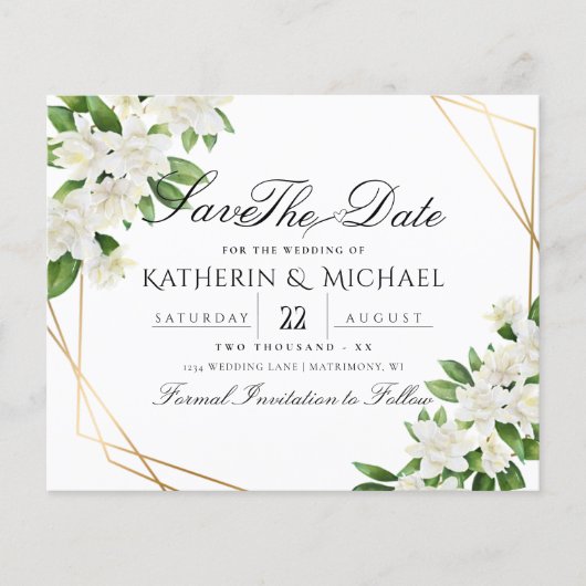 庭のフローラ緑の結婚式の日付を保存 (正面)