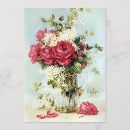 庭のブライダルシャワーから新しいバラ 招待状