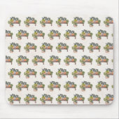 庭のベンチのマウスパッド上の鉢植え マウスパッド (正面)