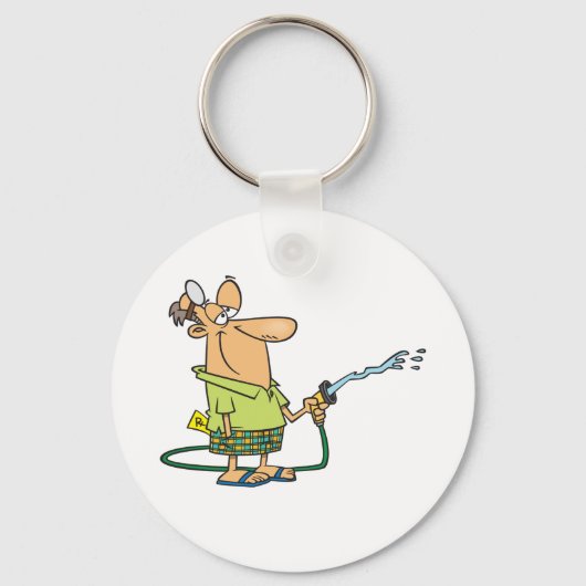 庭のホースを持つ人 キーホルダー (正面)