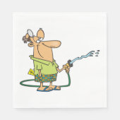 庭のホースを持つ人 スタンダードランチョンナプキン (正面)