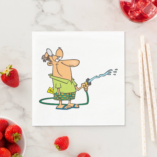 庭のホースを持つ人 スタンダードランチョンナプキン