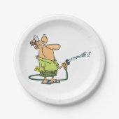 庭のホースを持つ人 ペーパープレート (正面)