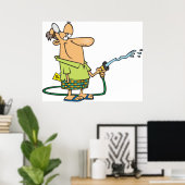 庭のホースを持つ人 ポスター (ホームオフィス)