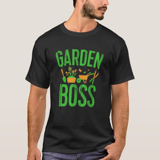 庭のボス 園芸 ガーデナー 植物 Tシャツ (正面)
