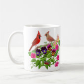 庭のマグの（鳥）ショウジョウコウカンチョウ コーヒーマグカップ (左)