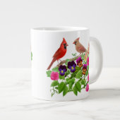 庭のマグの(鳥)ショウジョウコウカンチョウ ジャンボコーヒーマグカップ (正面右)