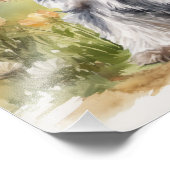 庭のミニチュアシュナウザー – 水彩 フォトプリント            (角)