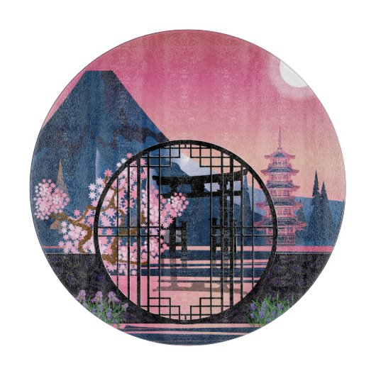 庭のムーンゲート。 カッティングボード (正面)