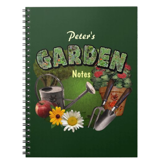 庭のメモ（カスタマイズ可能） ノートブック (正面)