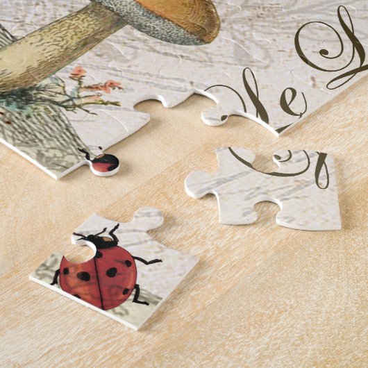 庭のモダンなヴィンテージのフランスのなウサギ ジグソーパズル (側面)