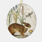 庭のモダンなヴィンテージのフランスのなウサギ セラミックオーナメント (左)